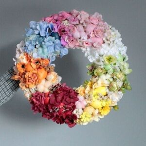 GORGEOUS FLORAL WREATH     NEW/CUSTOM MADE